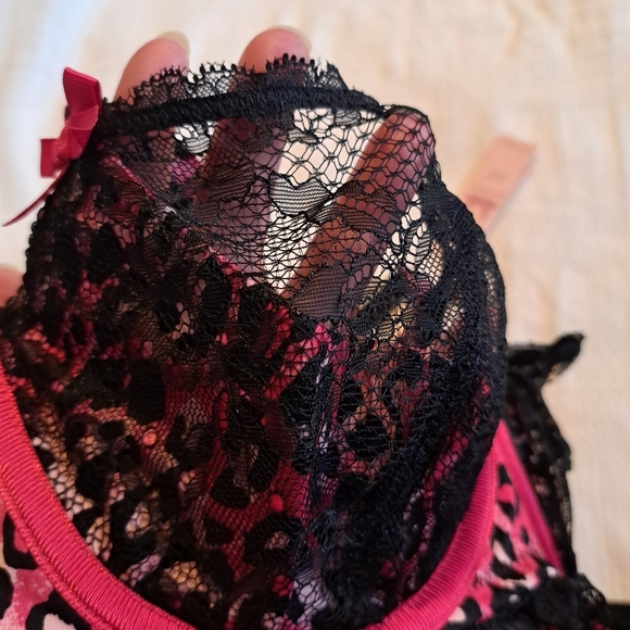 Cacique women's bra 38C hipster 18/20 both NWT, black & pink animal print - Picture 3 of 7